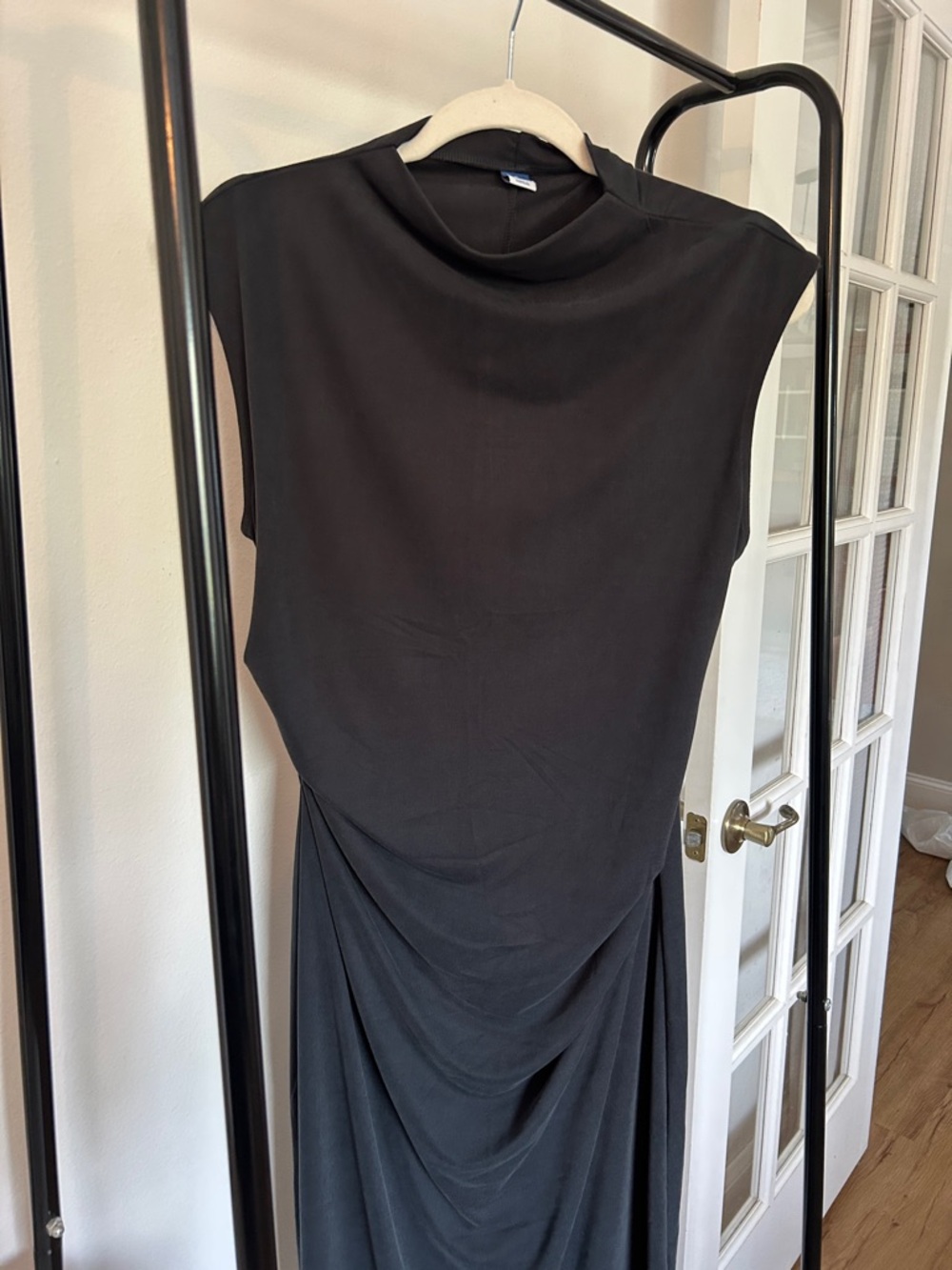 Old Navy Black Sleeveless Cowl Neck Draped Maxi Dress - Picture 2 of 3